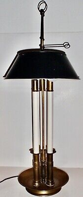 Large Vintage- Rembrandt Tole Solid Brass Hollywood Regency Triple Candle Lamp