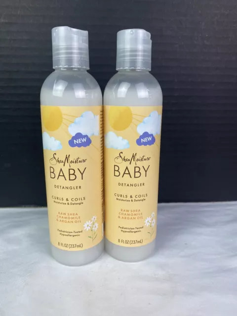 2PCK SheaMoisture Baby Raw Shea Chamomile Argan Oil Moisturizes & Detangles 8 oz