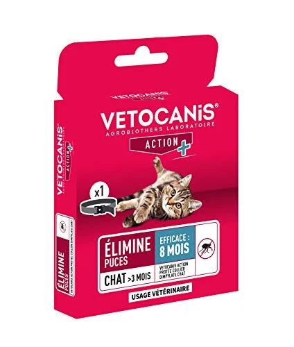 VETOCANIS ACTION PROTEC COLLIER DIMPYLATE CHAT | Collier Antiparasitaire Chat Él
