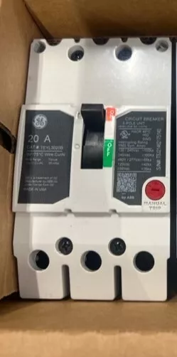 NIB - GE - TEYL3020B - Molded Case Circuit Breaker - 20A, 3-Phases, 480V