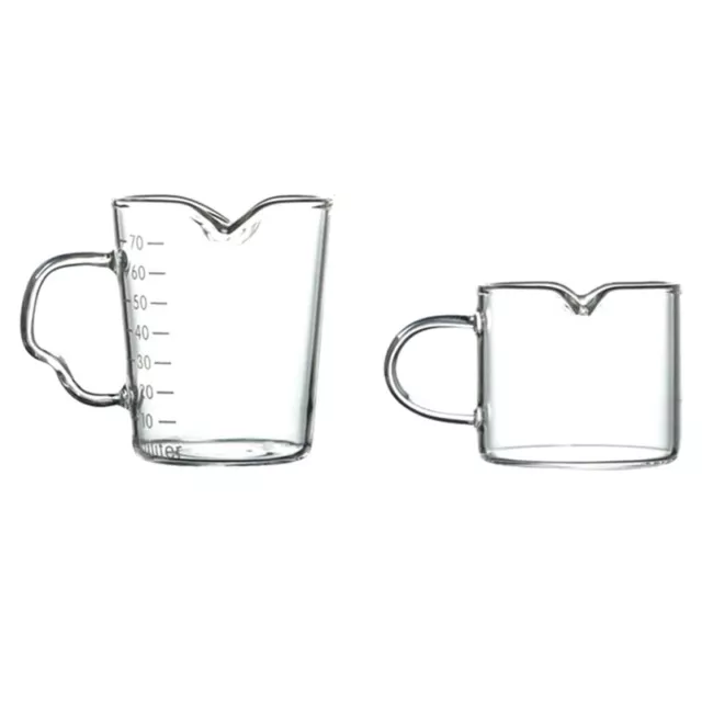 Set mit 2 Glas MilchkäNnchen Twin Spout GießEn Kaffee Sahne Sauce  Bari5458