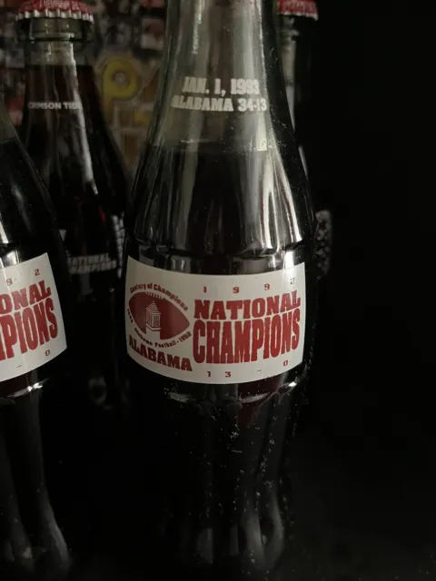 Alabama 1992 National Championship Collectible Coke Bottle