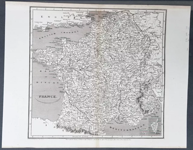 1807 Aaron Arrowsmith Antique Map of France