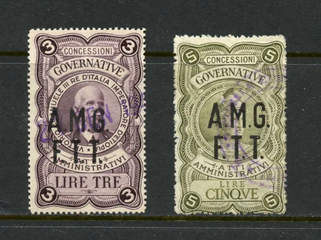 R1721   AMG FTT Trieste   Municipal Revenue  - document stamps   2v.   used