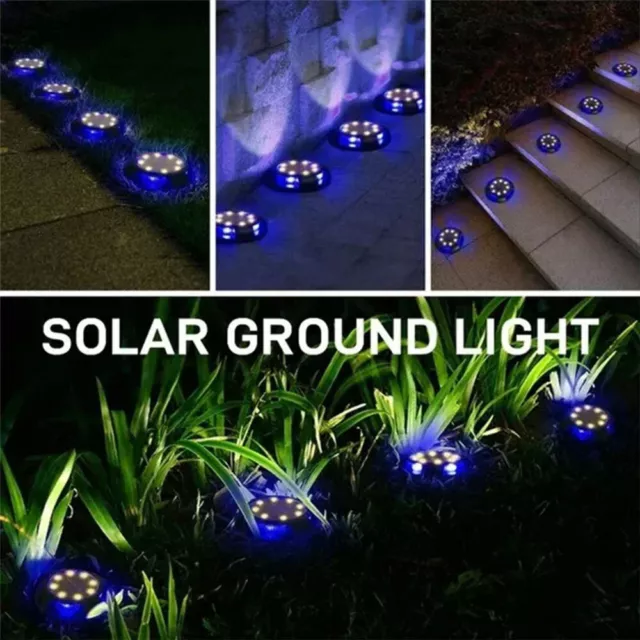 LED Solarleuchte Bodenstrahler Außen IP65 Gartenleuchten Garten Solarlampen 8LED