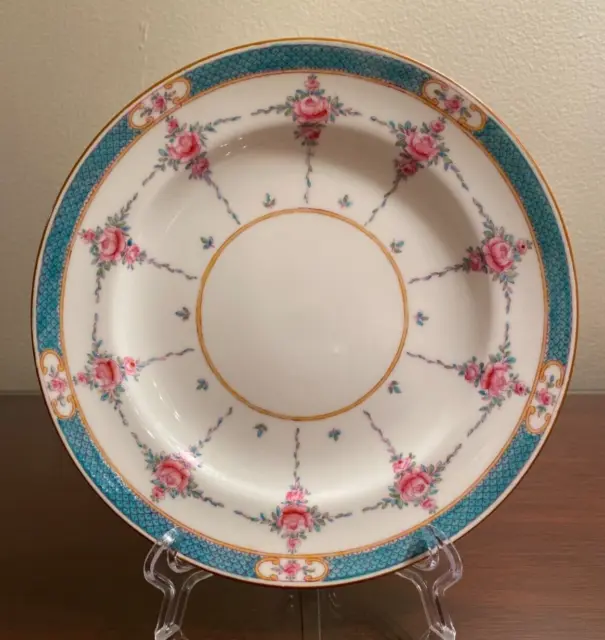 MINTON B838 PERSIAN ROSE (Older) Pink & Turquoise 7 3/4 Inch Salad Plate C. 1919