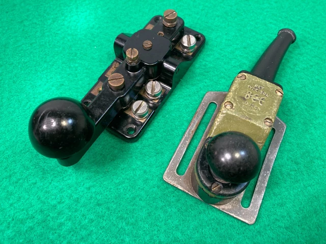 2 X MANIPULATEURS Morse Key Telegraph radio militaire WT8AMP n°3 + BEE ...