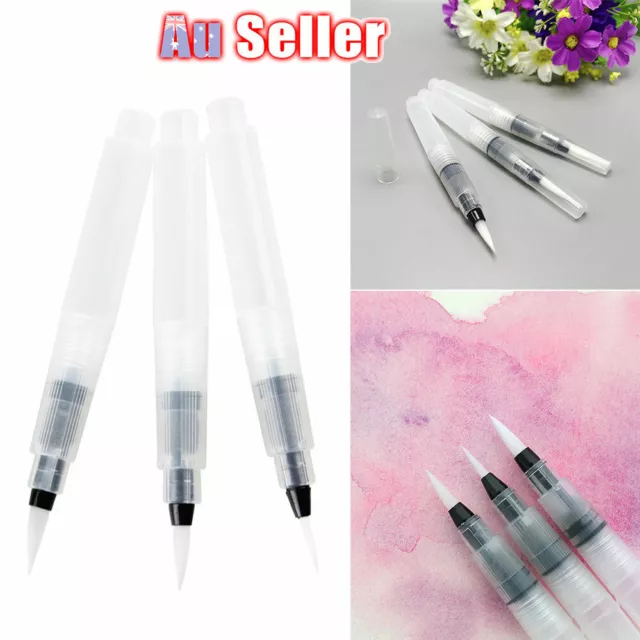 3pcs Water Brush Calligraphy for Paint Pen Ink Refillable Pilot Watercolor