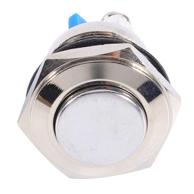 Interruttore pulsante auto argento 12 V 16 mm impermeabile per corno on/off RS