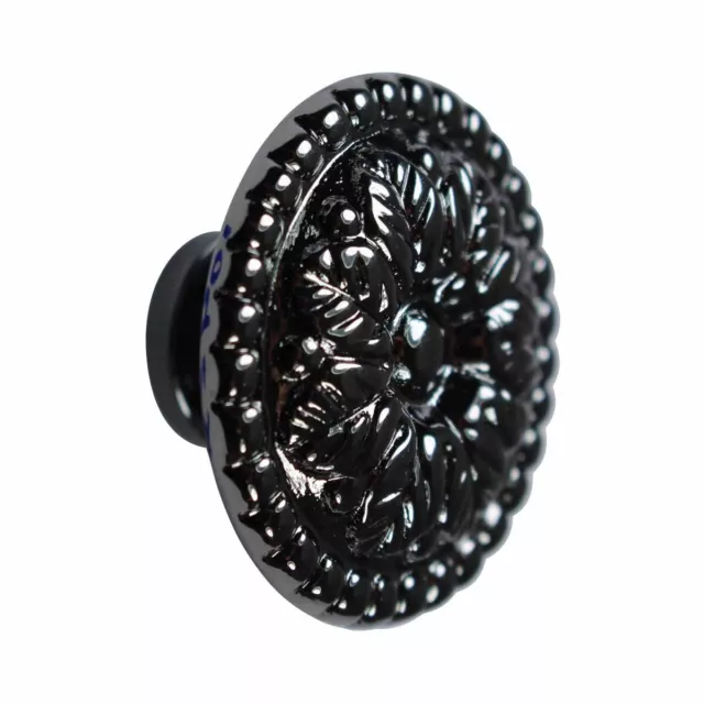 Black Cabinet Knob Antique Nickel Brass Finish 1 1/4" Dia Renovators Supply