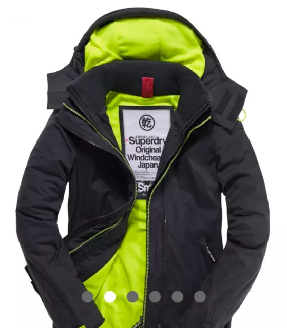 SUPERDRY POP ZIP Hooded Arctic Windcheater Men s Jacket Navy Red m50009znf4 mmy 69.95 PicClick