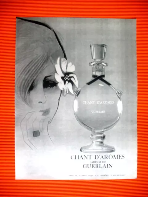 Publicite De Presse Guerlain Parfum Chant D'aromes Ad 1964
