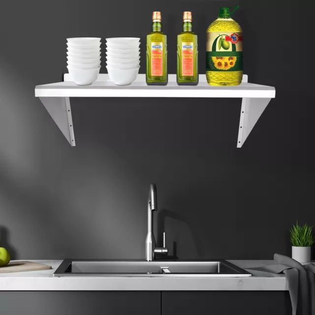 Wall Mounted Floating Shelving Stainless Food Truck Storage Shelf Rack Kitchen