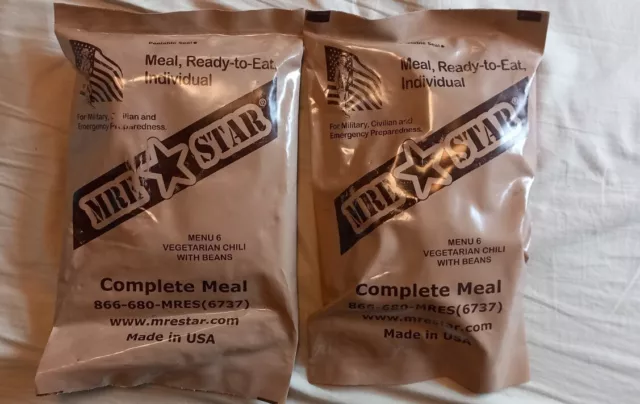 mre meal ready to eat, 2 Stück, Chilli,USA Bushcraft,Outdoor,Camping,Survival,