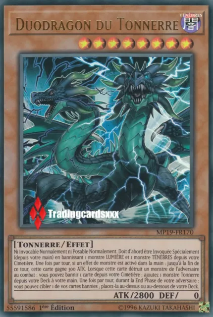 ♦Yu-Gi-Oh!♦ Duodragon du Tonnerre (Dragon) : MP19-FR170 -VF/Ultra Rare-