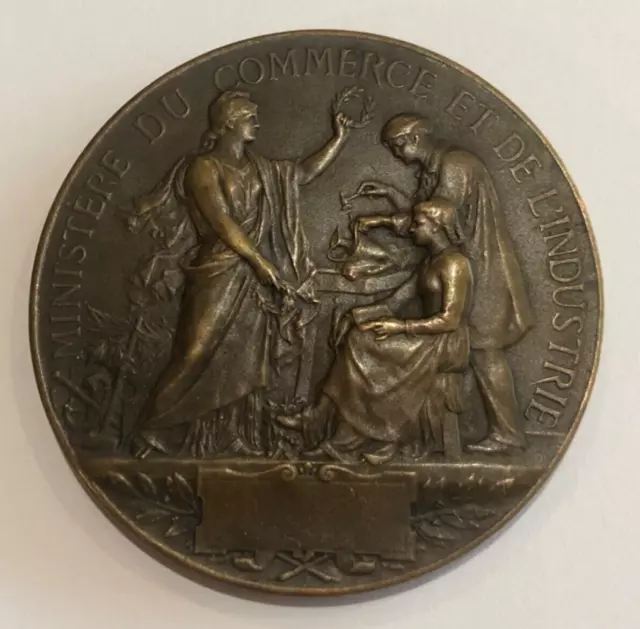 Médaille art nouveau: Ministère du commerce et de l'industrie par Borrel