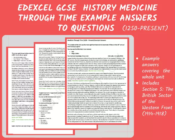 GCSE History 9-1 Edexcel Medicine Through Time Example Answers To Questions