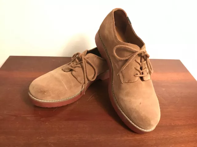 Bass "Exeter" Women's Shoes 8.5 M Tan Brown Suede lace up Oxfords