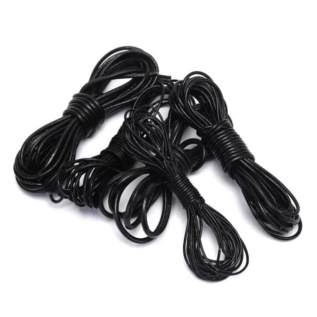 2/5M Leather Round Rope Cord For Bracelet Necklace DIY Jewelry Making C'OY