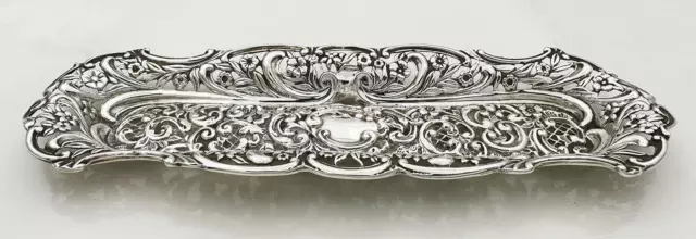 DRESSING TABLE TRAY STERLING SILVER EDWARDIAN Birmingham 1901 Henry Matthews 3