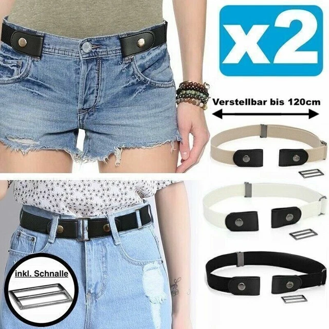 2 pz cintura elastica senza fibbia elastica cintura donna uomo fino a 120 cm NUOVA