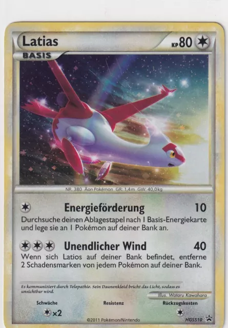 Pokemon Card Trading Card Promo No. HGSS10 Latias Holo German 1