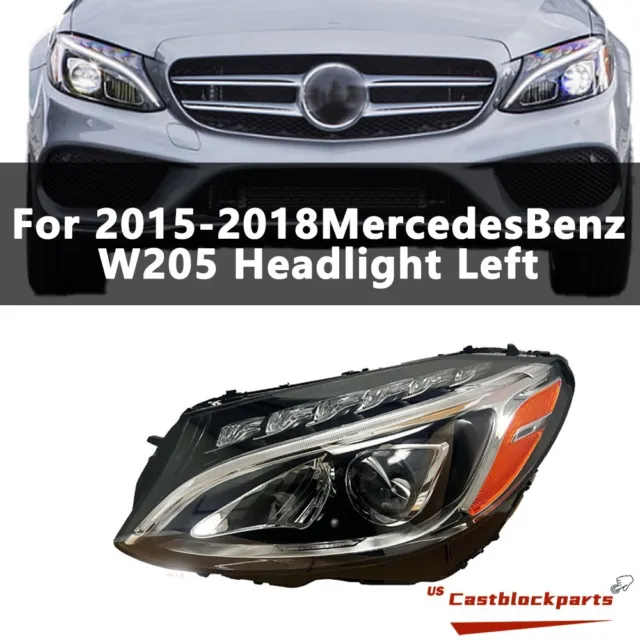 2015 16 17 18 For Mercedes Benz C300 W205 C-Class LED Headlight Driver Left Side