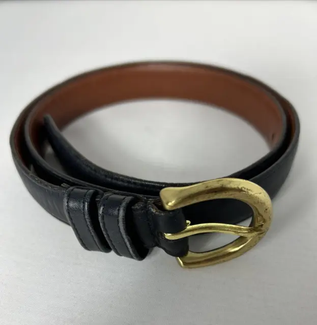 Coach Belt Medium 8400 Black Solid Brass Buckle