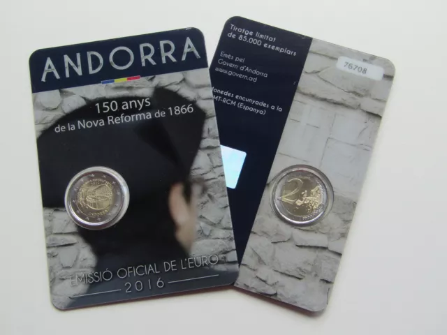 Andorra 2016 2 Euro St Bu Gedenkmünze Coin - 150 Jahre Neue Reform 1866 -