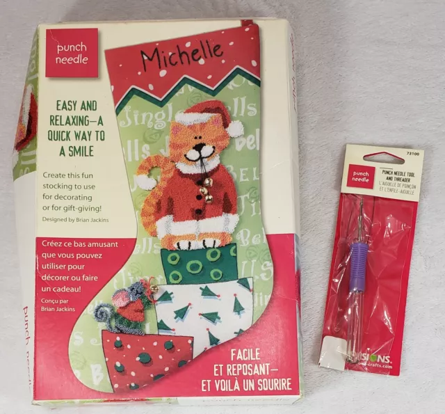 Dimension Punch Needle CAT Stocking Kit with Punch Needle