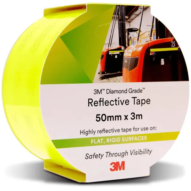 NEW 3M 983-23 Diamond Grade Reflective Tape Fluro Yellow/Green 50mmx3m Safety