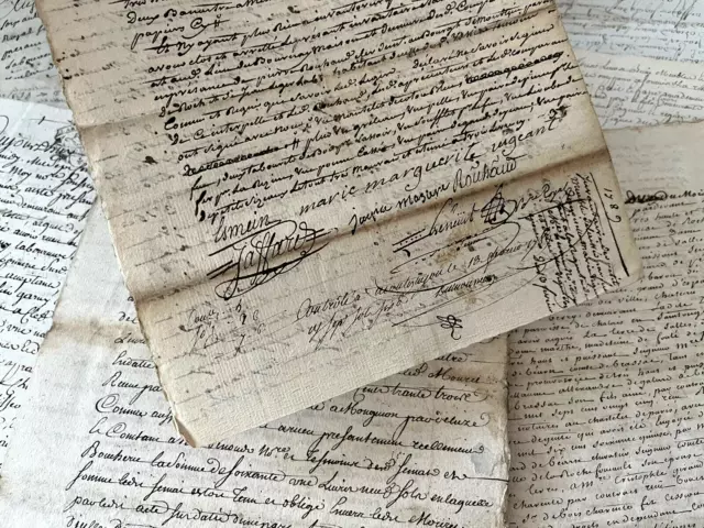 AUTHENTIC AUROGRAPHED, STAMPED AND WATERMARKED MANUSCRIPT DOCUMENT from 1700s 2