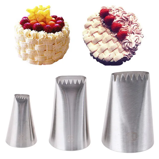 3pcs Basket Weave Tips Icing Piping Nozzle Tips Stainless Steel Tube NozzleY.FY