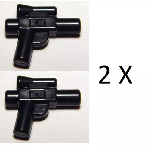 2 x pistolet LEGO - Black / Noir - Minifig 92738 - Weapon Gun, Blaster Small