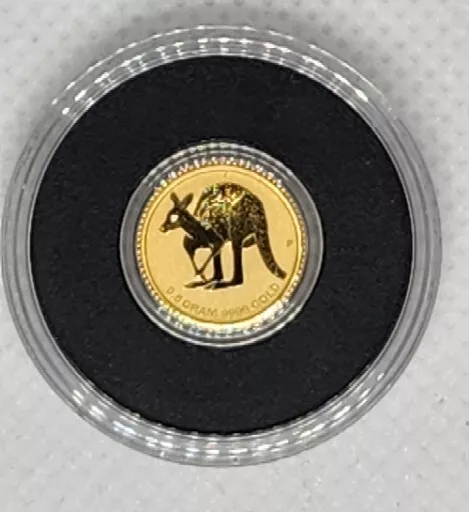 2011 Australian Kangaroo $2 Miniature Gold 0.5g 0.999 P Mintmark With COA