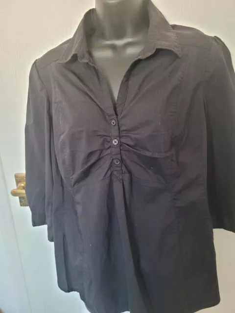 Camicia Camicetta Nera Hm Mamma Maternità Tunica Top Taglia L Uk14