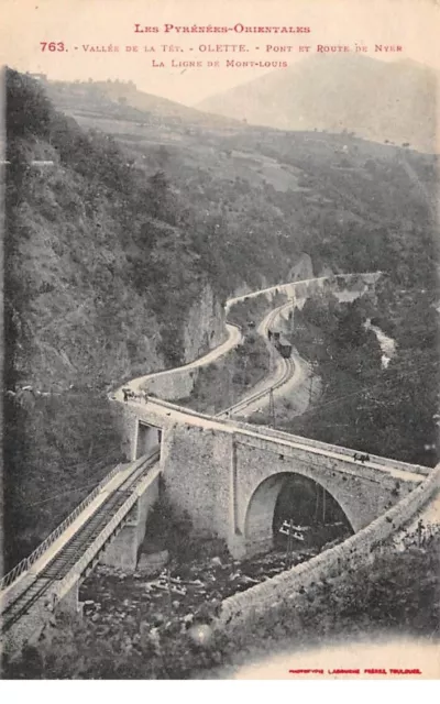 66 - n°75876 - Vallée de la Têt - OLETTE - Pont et Route de Nyer - La ligne