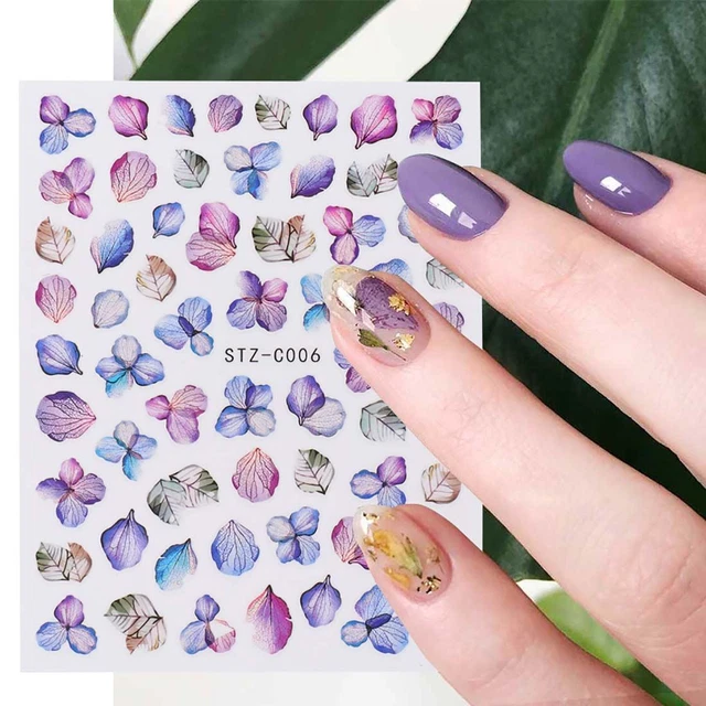 Calcomanías de transferencia puntas arte en uñas decoración láminas de uñas pegatinas arte en uñas pegatinas
