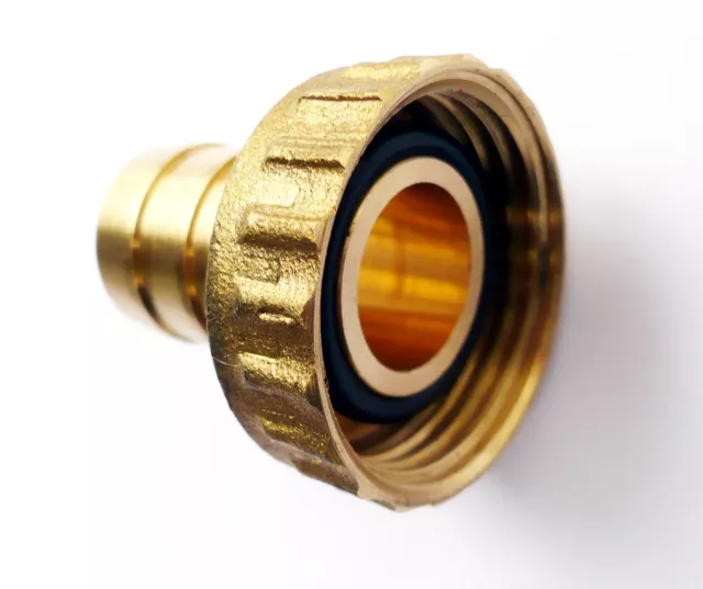 Pair of Solid Brass Hose Tails to suit 1/2" Brass Bib Tap (3/4" BSP Thread)