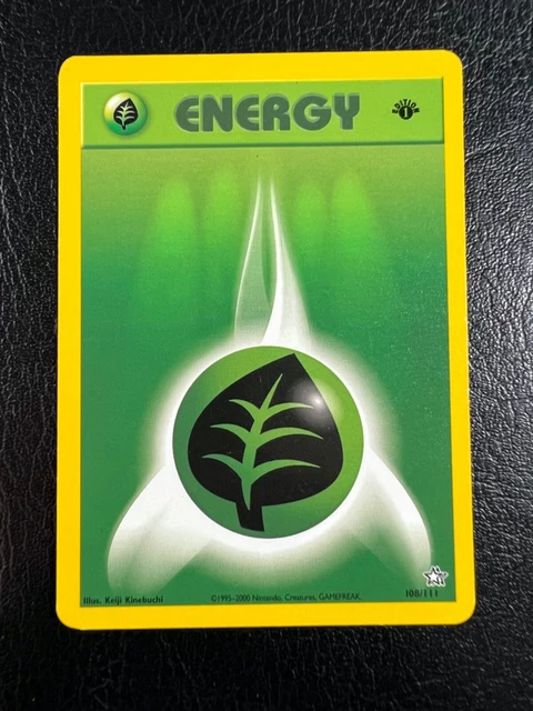 Pokemon WOTC 2000 1st Edition Neo Genesis Grass Energy Vintage Pokemon Card