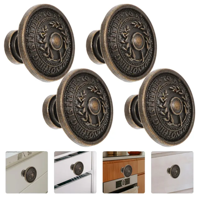 4 pièces boutons de porte de meubles boutons d'armoire tiroir décoratif tire commode en métal