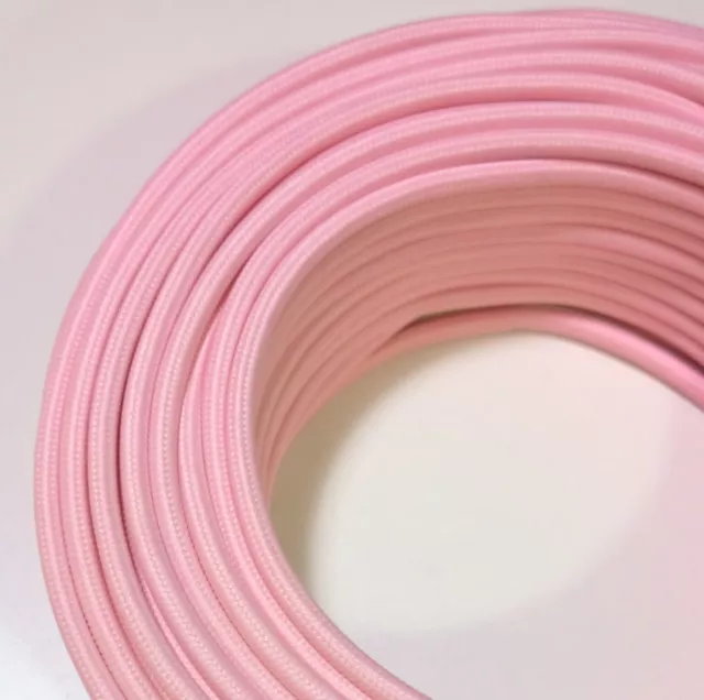 Cavo elettrico ricoperto in tessuto colorato ROSA 2x0,75 4 METRI