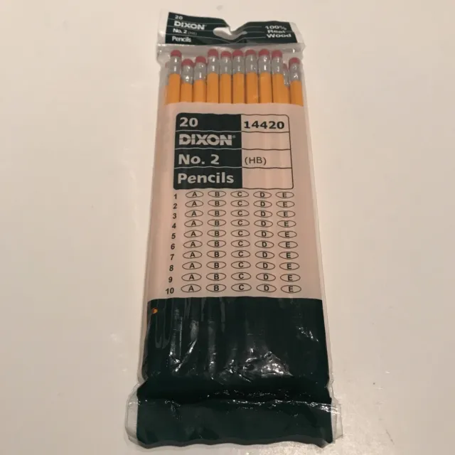 Dixon No. 2 (HB) Yellow Pencils Wood-Cased Black Core 20-Count (14420) Real Wood