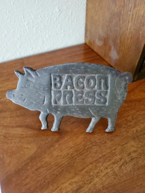 Rustic Vintage Cast Iron Pig Bacon Press