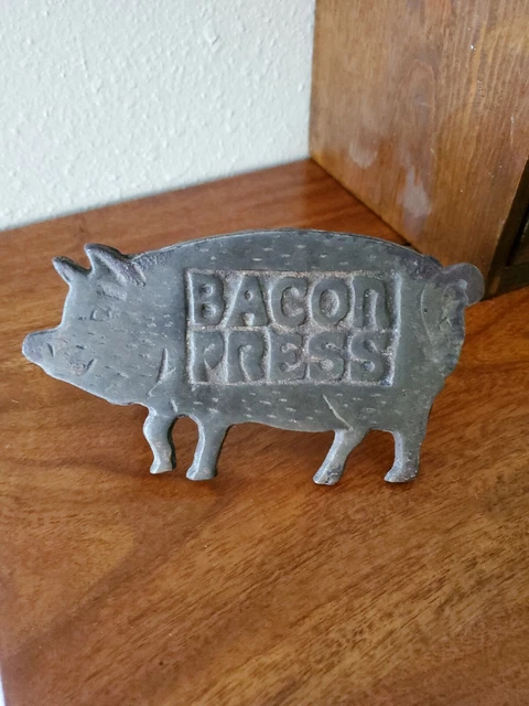 Rustic Vintage Cast Iron Pig Bacon Press