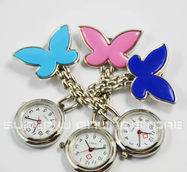 Butterfly Nurse Watch Chrome Clip Pocket Watch for Nurse Pouch Pick Bag 3