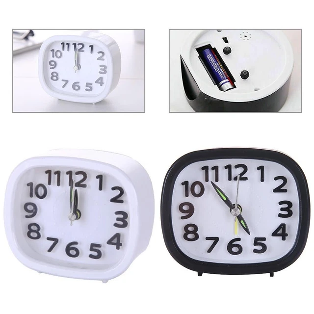 Réveil De Chevet Vintage Silencieux - Horloge Analogique Sans Tic-tac, Pile AA, Cadran Arabe, Cadre Métal émaillé (violet)