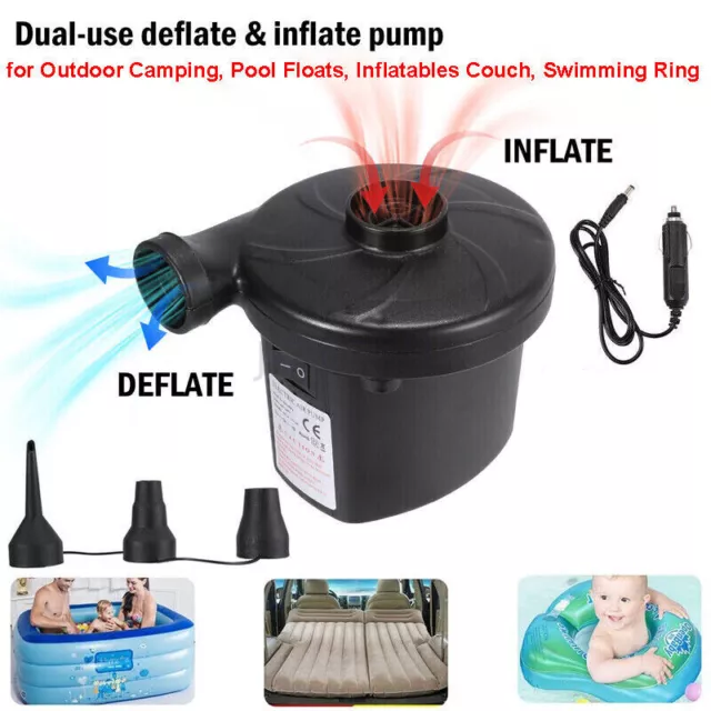 240V/12V Electric Air Pump Inflator Deflate Inflatables Bed Pool Air Mattress