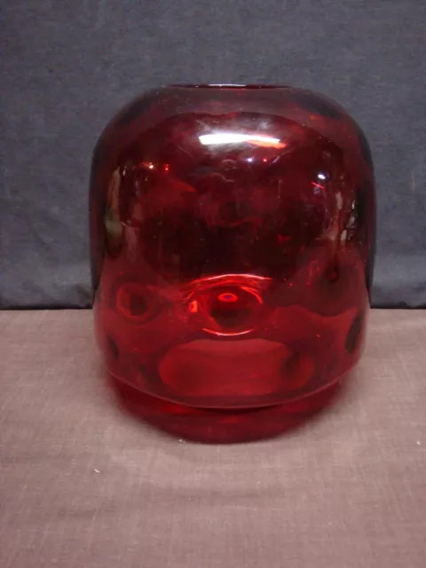 Vintage Red Glass Optic Gas Shade