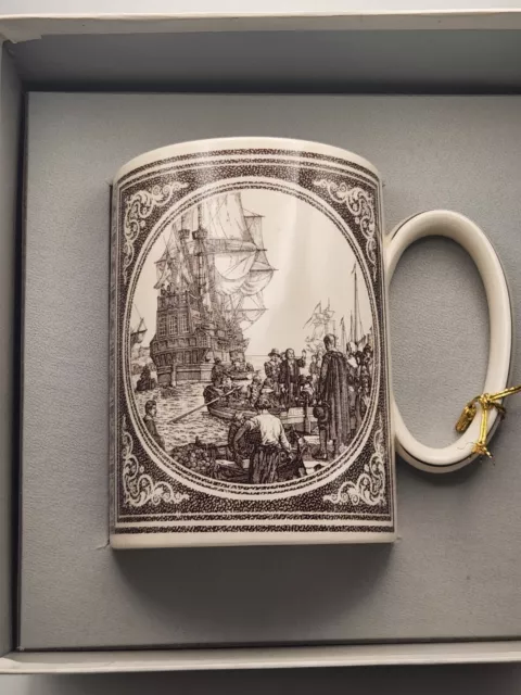 New In Box WEDGWOOD England 1620 Commemorative Sailing MAYFLOWER 16oz Pint Mug